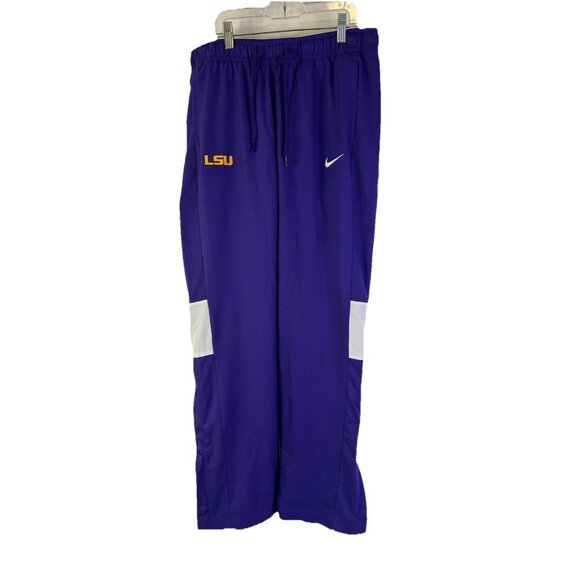 Nike Dri-Fit LSU Mini Swoosh Baggy Gym Sweat Pants Purple Mens Medium - Picture 1 of 10